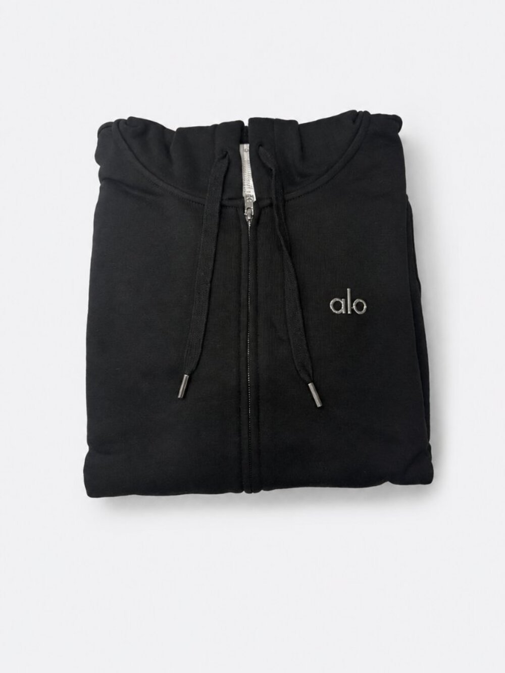 ALO Yoga Men’s Black Full-Zip Logo Hoodie